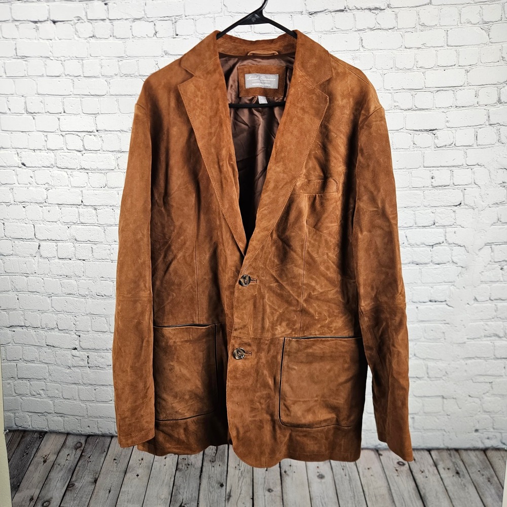 Daniel Cremieux Signature Collection Brown Suede Leather Blazer Sport Coat L